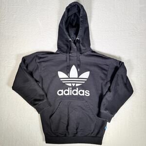 Adidas Sweater Unixex Adult XS Black Trefoil Logo Hoodie Sweatshirt Streetwear